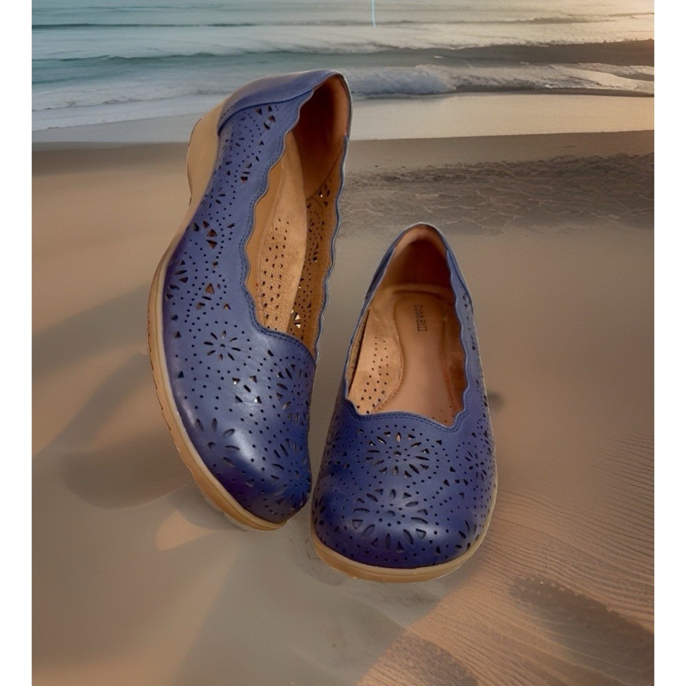 Cobb Hill Rory CHRORY Womens Blue   Leather Slip On Ballet Flats Shoes 9 M